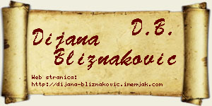Dijana Bliznaković vizit kartica